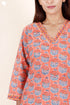 Cambric Cotton Kurta In Floral Block Print