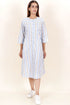 Cambric Cotton Dress In Graphic Block Print