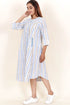 Cambric Cotton Dress In Graphic Block Print