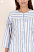 Cambric Cotton Dress In Graphic Block Print