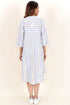 Cambric Cotton Dress In Graphic Block Print