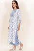 Slub Cotton Kurta In Floral Block Print