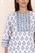 Slub Cotton Kurta In Floral Block Print