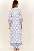 Slub Cotton Kurta In Floral Block Print