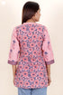 Cambric Cotton Top in Floral Block Print