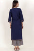 Linen Kurta In Floral Block Print