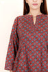 Cambric Cotton Midi Dress In Block Print