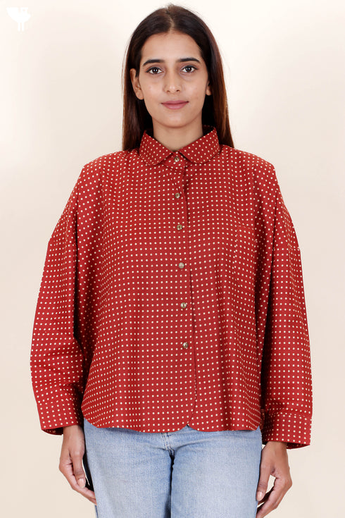 Cambric Cotton Shirt In Block Print