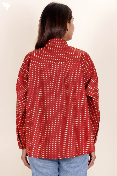 Cambric Cotton Shirt In Block Print