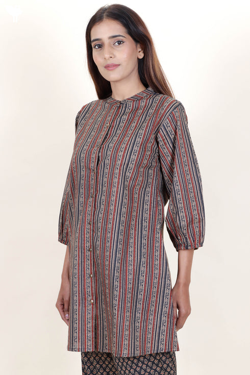 Cambric Cotton Top In Block Print