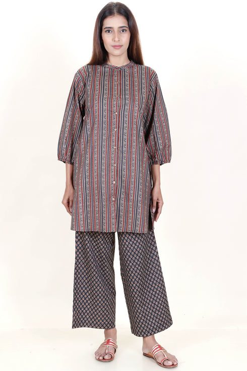 Cambric Cotton Top In Block Print