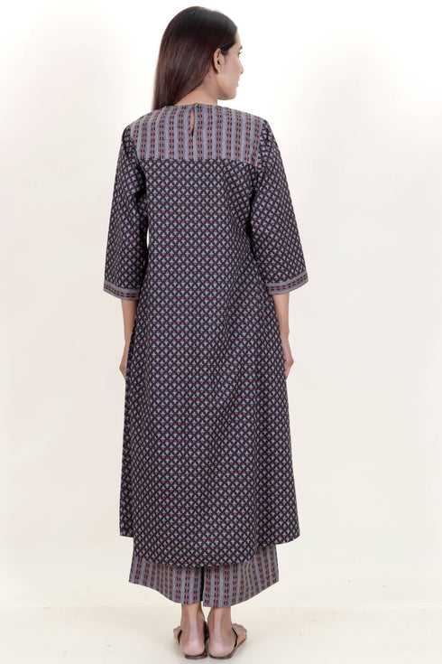 Cambric Cotton Dress In Block Print