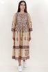 Modal Silk Midi Dress With Floral Block Print