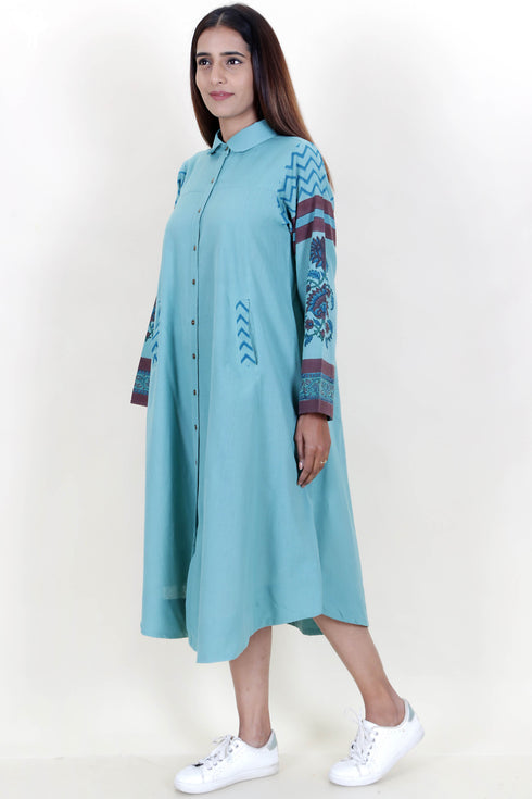 Khaadi Dress In Floral Block Print