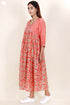 Silk Cotton Dress In Floral Block Print