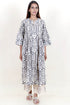 Cotton Slub Dress In Block Print