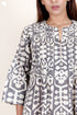 Cotton Slub Dress In Block Print