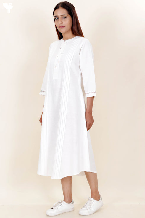Khaadi Cotton Midi Dress in White