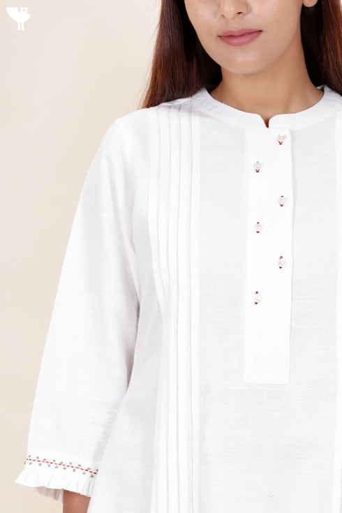 Khaadi Cotton Midi Dress in White