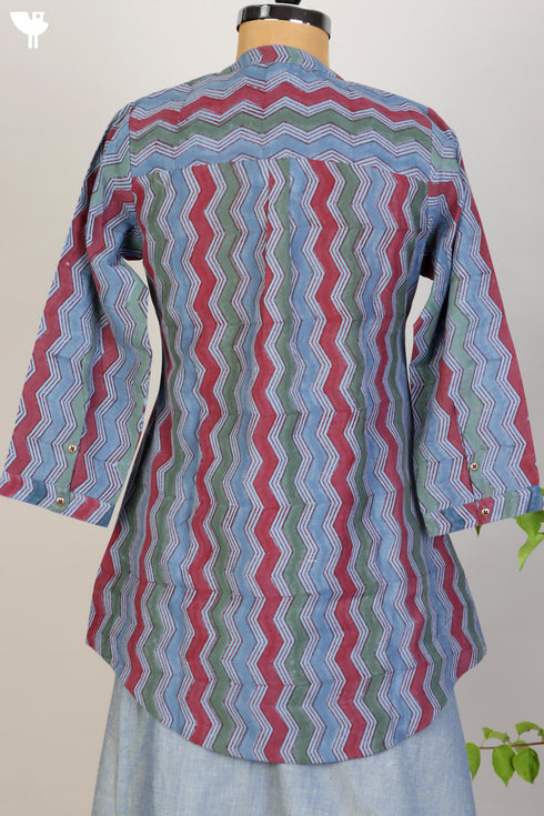 Khaadi Cotton Butler Shirt In Graphic Block Print