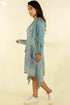 Satin Asymmetrical Dress in Graphic Block Print