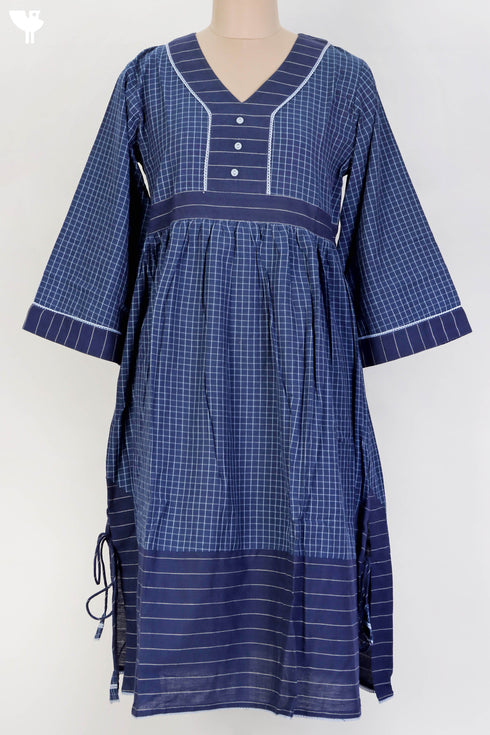 Khaadi Cotton Checkered Peasant Dress