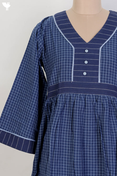 Khaadi Cotton Checkered Peasant Dress