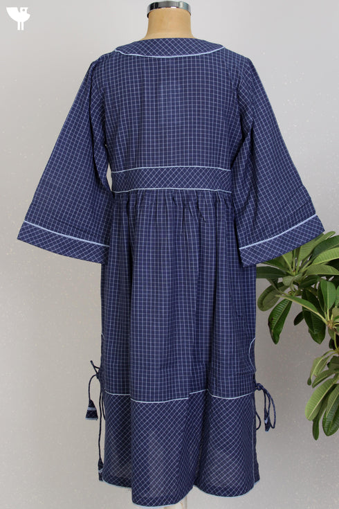 Khaadi Cotton Checkered Peasant Dress
