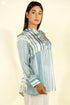 Satin Top in Graphic Block Print