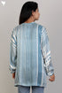 Satin Button Down Top in Graphic Block Print
