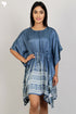 Satin Poncho in Graphic Block Print