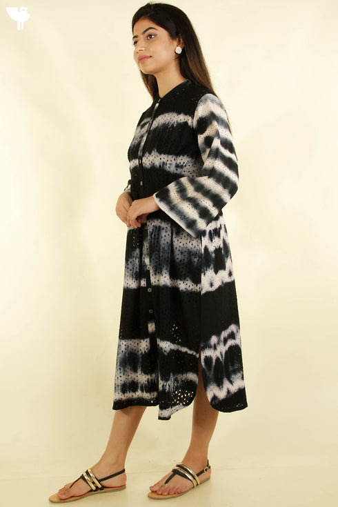 Cotton Tie Dye Button Down Dress