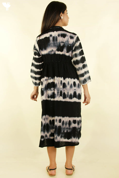 Cotton Tie Dye Button Down Dress
