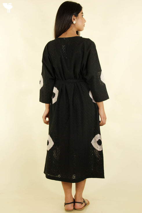 Cotton Tie Dye Voluminous Dress with Waist Tie