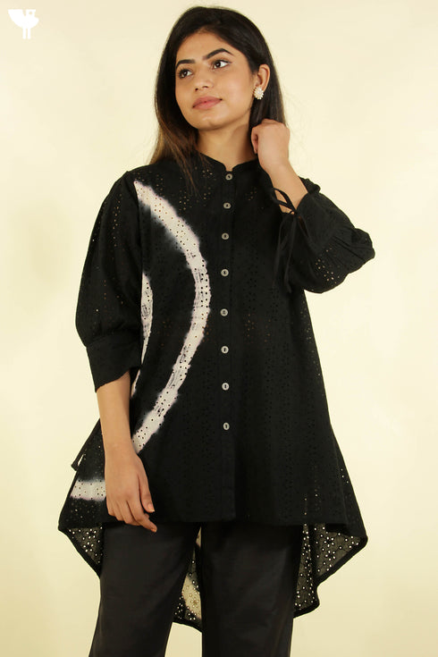 Cotton Tie Dye Button Down Top