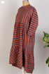 Khaadi Slub Cotton Gathered Dress With Striped Block Print