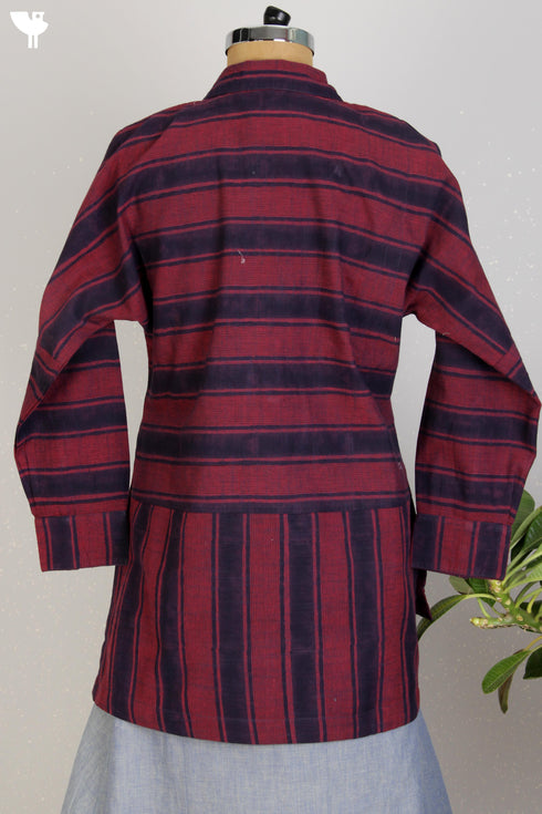 Khaadi Slub Cotton Tunic With Striped Block Print