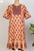 Khaadi Slub Cotton Midi Dress With Floral Block Print