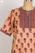 Khaadi Slub Cotton Midi Dress With Floral Block Print