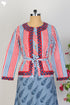 Cambric Cotton Jacket with Graphic Block Print