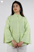 100% Khaadi Cotton Button Down Top With Multicoloured Piping