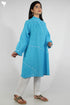 100% Khaadi Cotton Button Down Dress With Multicoloured Stitches