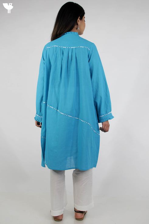 100% Khaadi Cotton Button Down Dress With Multicoloured Stitches