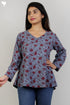 100% Khaadi Cotton Top With Floral Block Print