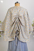 Cotton Cambric Poncho Top Floral Hand Screen Print