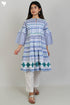 Cambric Cotton Tiered Dress With Graphic Print