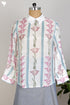 Modal Silk Peter Pan Blouse With Floral Block Print