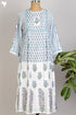 Modal Silk Peasant Dress With Floral Block Print