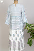 Modal Silk Peasant Dress With Floral Block Print