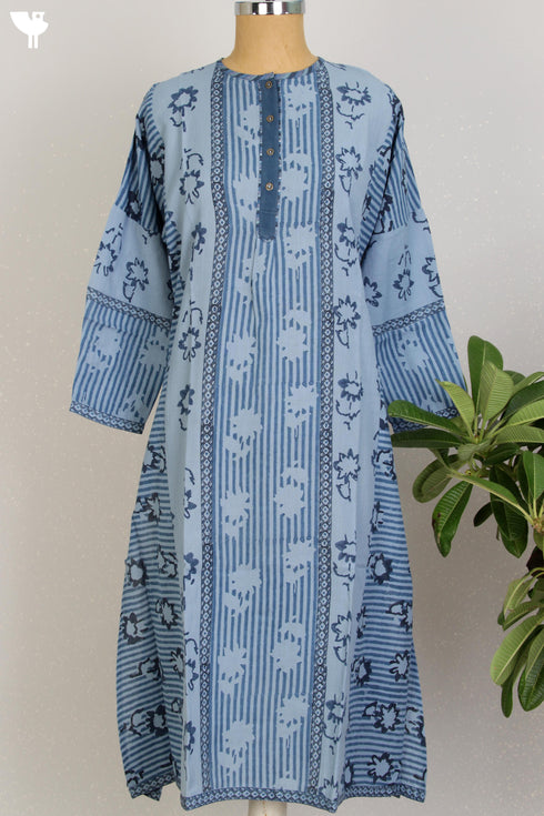 Khaadi Cotton Kurta With Floral Block Print